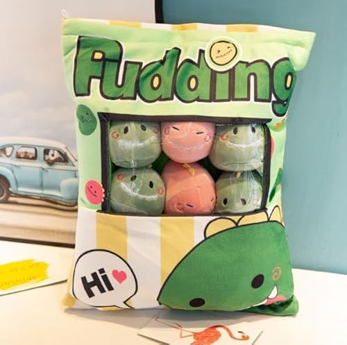 HENGBIRD Pudding-Kissen, Spielzeug für Katzen, Kinder, Kissen, Katze, Kawaii, Plüschkissen, niedlich, für Kinder, Plüsch, Snacks, weich, Plüschkissen (Dinosaurier)