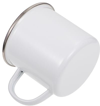 BEBEMOKO 1pezzi Tazza Sublimazione Vuota in Acciaio Inossidabile Con Argento Mug Smaltato Personalizzabile Per Foto e Testi Coppa Resistente Per Casa e Ufficio