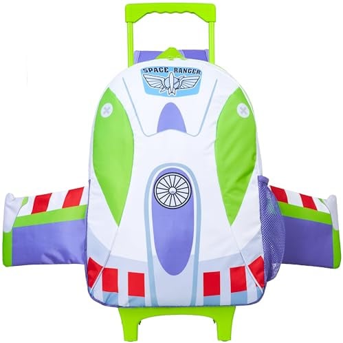 Disney Toy Story Rucksack Kinder mit Rädern 16L, 2-in-1 Buzz Lightyear Trolley Rucksack, Leicht Kleine Tasche mit Ausziehbarem Griff & Flügeln, Geschenke Kinder (Multi Buzz Lightyear)