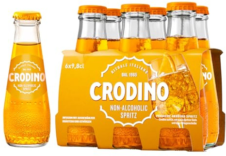 Crodino Biondo alkoholfreier Aperitif | servierfertig | 6 × 98 ml | Italienischer Classic Aperitivo, bittersüß & spritzig | über 30 Kräuter- & Fruchtnoten | alkoholfreier Spritz