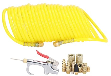 TOPINCN Air Compressor Kit Durable Nylon Hose Set for Automotive Repair and Cleaning, 14PCS Air Tool Kit for Foot Pedal Pressure- - 1/4 Inch Fitting Quick Connector for Wide Application