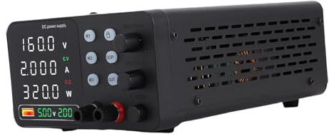 LiebeWH Fuente de Alimentación DC Variable 30V 10A, Banco Ajustable con Ajuste por Codificador y Carga Rápida USB para Dispositivos Móviles (Enchufe UE 230V)
