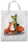 Merchandise for Fans Einkaufstasche- 38x42cm, 8 Liter - Motiv: 3D Comic Frosch auf Einer Vespa - 15