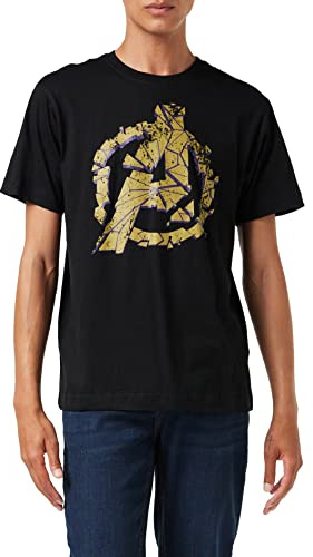 Marvel Men's Avengers Cracked T Shirt, Black (Black Blk), XXL UK