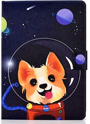 X-Best - Funda para Huawei MediaPad T3 10, ultrafina, con función atril y tarjetero, para tablet Huawei MediaPad T3 10 de 9,6 pulgadas Space Dog
