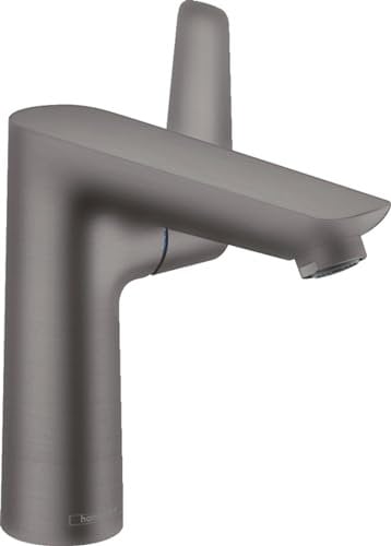 hansgrohe Wasserhahn Talis E (wassersparende Armatur mit Auslauf Höhe 150mm und Zugstangen-Ablaufgarnitur) Brushed Black Chrome