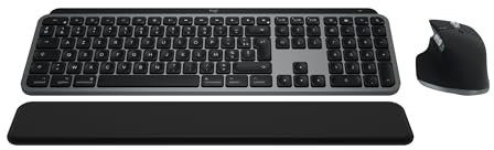 Logitech MX Keys S Combo for Mac, Clavier et Souris sans Fil, Repose-Poignets, Clavier rétroéclairé, défilement Rapide, Bluetooth USB-C pour MacBook Pro, Macbook Air, iMac, iPad, AZERTY FR - Gris