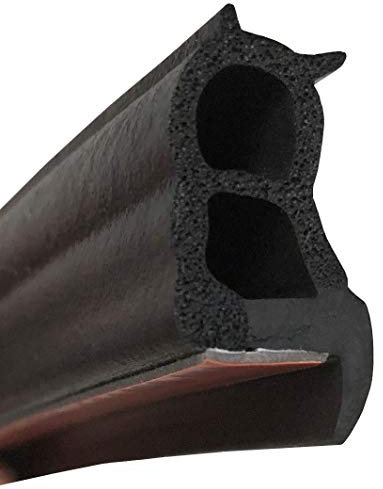 Goma estanqueidad Universal con adhesivo 5m para junta de puerta, sellado puerta caravana, naval, maquinaria agrícola etc. NEGRO