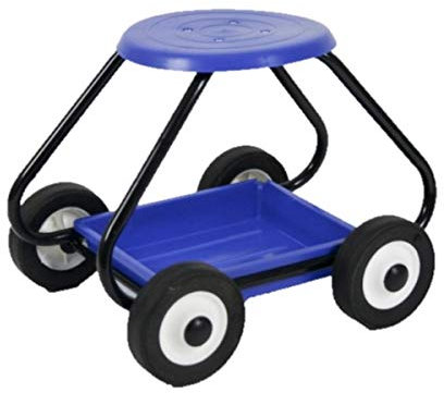 Bullbarrow GARDEN SCOOT, GARDEN SEAT ON WHEELS, CHAIR TROLLEY, WEEDING, EDGES (Blue)