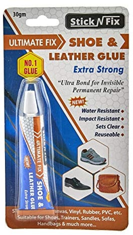 STICK N FIX Shoe & Leather Glue Invisible Repair Clear Adhesive Extra Strong Waterproof Bonds Leather Rubber Vinyl Handbag Fix