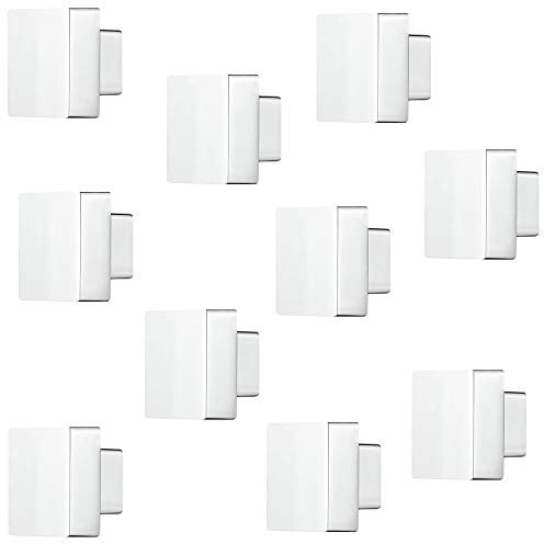 Gedotec Möbelgriff eckig Türknopf Modern Möbelknopf Chrom poliert - SQUARE | Knopf-Griff 30 x 30 mm | Schrankknopf für Schubladen & Kommoden | 10 Stück - Design Tür-Knauf Schranktür mit Schrauben