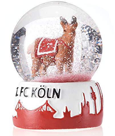 1. FC Köln Schneekugel Mini, Schüttelkugel Hennes - Plus Lesezeichen I Love Köln