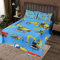Kinder Steppdecke Karikatur Autodruck Tagesdecke Niedlicher Bagger Bettüberwurf 170x210cm Weicher Mikrofaser Dekor mit 1 Kissenbezug 80x80 cm Gelb Blau