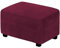 Stretch Hockerbezug, Rechteckiger Samt Hocker Bezug Weiche Stretch Ottoman Covers Waschbar Bezug Für Fußhocker Für Wohnzimmer-Weinrot-Extra groß