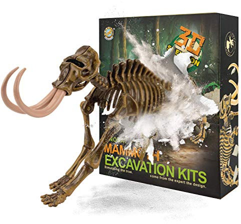 JamBer Mammuthus Primigenius - Dinosaurier Spielzeug Ausgrabungsset, Dinosaurier Kit Realistische Dinosaurier Figuren Modell Tiere Spielzeug Geschenke Pädagogisches Spielzeug für Jungen Mädchen