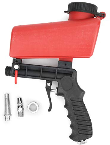 Pneumatic Sandblasting Gun, Small Handheld Sand Machine Blasting Tool 90PSI 21lbs Capacity