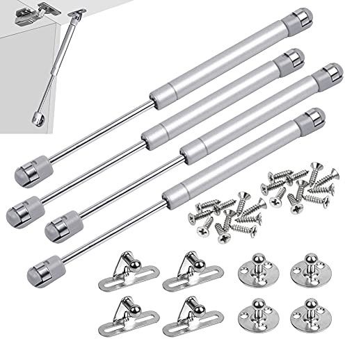 HUYIWEI Gasdruckfedern, 4 Stück, hydraulische, Schrankgasdruckfedern, Möbeltüren, 100 N/10 kg, Länge 27 cm, transparent, ABS + Stahl, unbehandelt, Kinder, Sicherheit