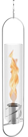 höfats - Hoguera colgante de 120 plata - Fuego flotante para interior y exterior - Farol de viento, chimenea de bioetanol, fuego de bioetanol de acero inoxidable