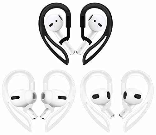 IiEXCEL 3 Paar Ohrbügel, kompatibel mit AirPods Pro 2. 1. und 3, 2, 1, 360 Grad drehbar, verstellbare Länge, rutschfeste Sport-Ohrbügel, Flügelspitzen-Halter, kompatibel mit AirPods 3, 2, 1 und Pro 2,