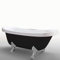 Bainoire ilôt Baignoire ovale Baignoire retro Acrylique 170x80 cm nouveau vintage Margherita Noir pieds argent
