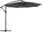 SONGMICS Sonnenschirm, Ampelschirm 300 cm d, mit Ständer, Sonnenschutz Balkon, Balkonschirm, UV-Schutz UPF 50+, mit Kurbel zum Öffnen und Schließen, für Terrasse, Garten, grau GPU116G01