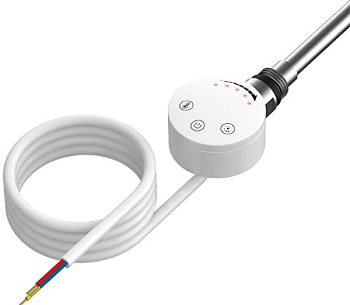 White Thermostatic Element for Electric Heating Bathroom Heated Towel Rails and Radiator Warmers (600 Watt)