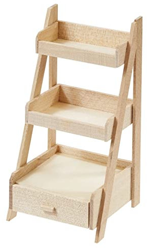 Miniatur Wichteltür Treppenregal, 10,9cm, Natur, 1 Stück Hobbyfun