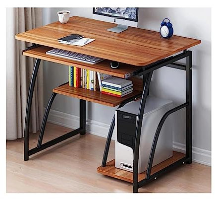 ZUMAHA Escritorio para Ordenador de Oficina en casa con Bandeja extraíble para Teclado, Soporte para Monitor, Escritorio de Estudio para PC, Estante Inferior, Escritorio Moderno para Juegos