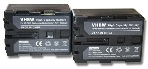 vhbw 2X Akku kompatibel mit Sony DCR-TRV6, DCR-TRV480E, DCR-TRV480, DCR-TRV50, DCR-TRV530 Videokamera Camcorder (2000 mAh, 7,2 V, Li-Ion)