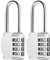 2 Pcs Cadenas à Code 4 Chiffres Long, Alliage de Zinc, Combinaison Antirouille pour Porte Vestiaire Placard Gym Garage (Argent)
