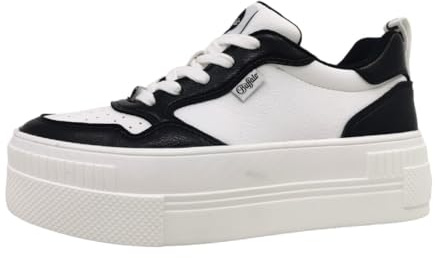 Buffalo Paired Court Damenschuhe Schnürschuhe Sportive Sneaker Low Weiß, Schuhgröße:41 EU