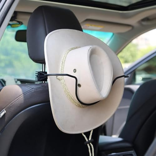JSCARLIFE Cowboyhut-Halterung für Auto, Rückenlehne, Cowboyhut-Halterung für LKWs (Hut-Form) Auto-Kleiderbügel, geeignet für LKW, SUV, Hartschalenhuthalter