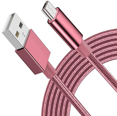 Micro USB Charger, Fast Charging Nylon Braided Lead, Micro Usb Android Charger Cable Compatible with Samsung Galaxy S6 edge S7 S5 J7 J5 J3, PS4, Xbox, Huawei Honor 7X, Y6/Y7 2019 (2 Metres)