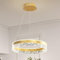 JDONG Moderner Kristall Kronleuchter 54W Dimmbar LED Pendelleuchte Gold, Höhenverstellbar Hängeleuchte, Häengelampe für Wohnzimmer, Esszimmer,Schlafzimmer, Restaurant,Φ50cm