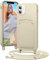 BENTIACC Handykette Silikon Hülle für iPhone 11 mit Band, Handyhülle mit Kartenfach, Abnehmbar Kordel Kette, Stoßfeste Schutzhülle für iPhone 11 (Beige)