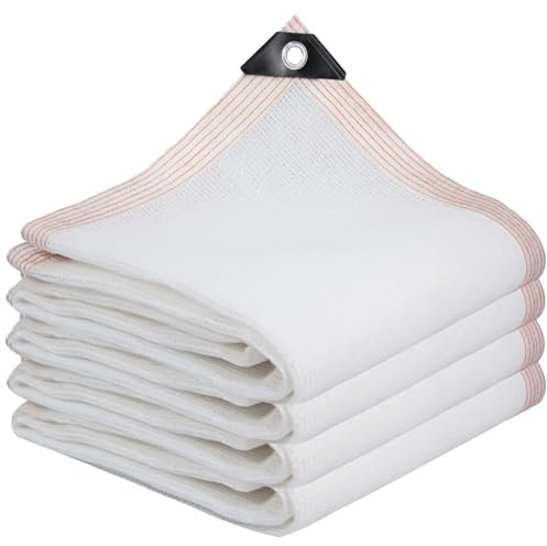 DGSFES Blanc Filet d'ombrage Filet Protection Solaire,85% UV Voile d'ombrage Rectangulaire Respirante 4X5m Toile d'ombrage avec Oeillets pour Pergola Terrasse Serre Jardin Potager