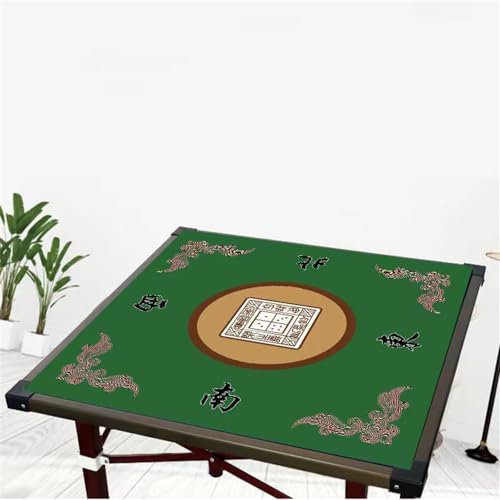 BeLongsYou Mahjong Matte Anti Rutsch Geräuschunterdrückung Tischabdeckung Für Mahjong Paigow Poker Kartenspiele Domino Brettspiele rutschfeste Matte,Grün,100x100cm