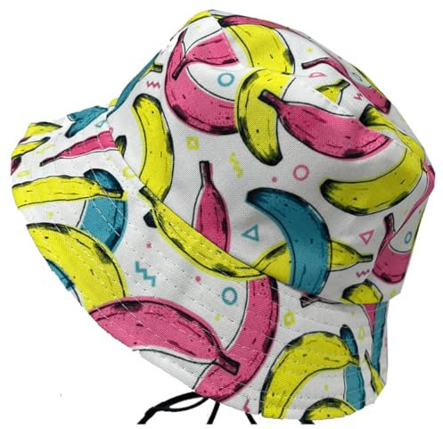 FASHION 7STAR® Unisex Fischerhut, Baumwolle, verstaubar, für Damen und Herren, Sommer, Fischer, Sonnenschutz, einfarbige Kappen für Outdoor-Sport, Wandern, Camping, Reisen, Helle Bananen, One size