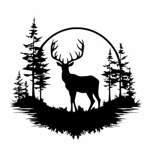Hirsch im Wald Kfz Aufkleber Sticker PKW, Wohnmobil, Camper, viele Farben und Größen - DIE WERBESCHEUNE