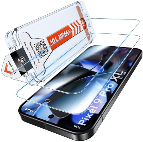 LK für Google Pixel 9 Pro XL Panzer Schutz Glas, 2 Stück Vollständige Abdeckung Schutzfolie, [Auto-Installation], 0 Staub & Blasen, Kratzfest, HD Hart Folie&Anti-Fingerabdruck für Pixel 9 Pro XL Foile