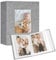 Vienrose Fotoalben Klein 10x15 Fotos 2 Pack Leinen Cover mit Frontfenster, Einsteckalbum 50 Taschen mit 100 Fotos, Aufbewahrung von Kunstwerken oder Postkarten Grau