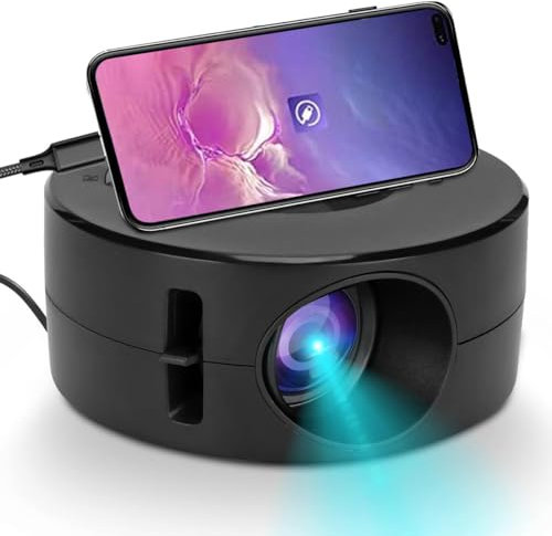 Mini Projector, 1080P Portable Projector, Projector for Bedroom, Same Screen Phone Projector, Mini Projector with Speaker, Compatible with HDMI, Smartphone, Tablet, PC, TV Stick, AV, USB