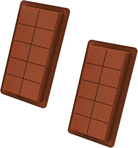 Lot de 2 Moule à Tablette de Chocolat Profond,Anti Adhési Fmoule Silicone Tablette de Chocolat,Moule Tablette Chocolat pour Faire du Chocolat