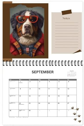 Hundewandkalender, Hundekalender 2025 - Wandplaner-Kalender | 2025 Tier-Wand-Monatskalender, lustiger süßer Welpen-Planer, Organizer für Zuhause