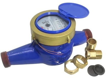 Wasserzähler, DN20 Gartenhaus Metall Kaltwasserzähler Einzelwasserdurchfluss Nasstisch Messwerkzeug 20mm Durchflussmesshahn(B)