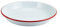 Piatto smaltato per riso/pasta, bianco, con bordo rosso, 24 cm