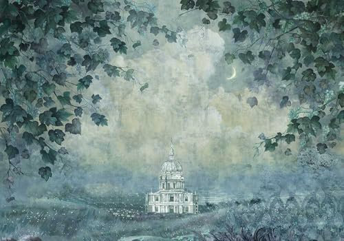 Papier Peint Panoramique Feuilles Bleues Rétro Papier Peint Chambre Adulte Papier Peint Panoramique Enfant Papier Peint Salon Décoratif Papier Peint Intissé 336x238cm