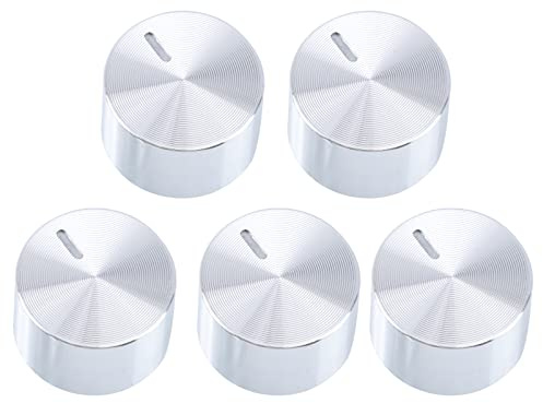 BEBEMOKO Metall Herdknöpfe Ersatz 5 Stück Brenner Bedienknöpfe Aluminiumlegierung Gasherd Steuerknöpfe Kompatibel Mit Gasherd Küche Schnelltausch