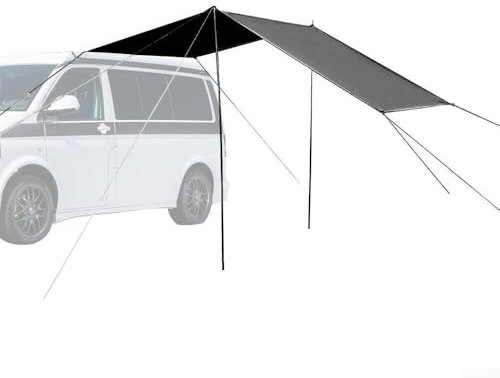 Bulevisiter Toldo para caravana de 300 x 200 cm, impermeable, compatible con puerta lateral, instalación rápida en 6 minutos, para autocaravana, furgoneta, SUV, color negro