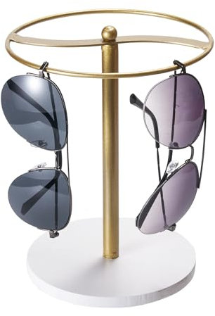 Gwezmxs 360° Rotating Glasses Stand, Brillenständer für Mehrere Brillen, Aufbewahrung und Präsentation, 16,5 x 16,5 x 20 cm
